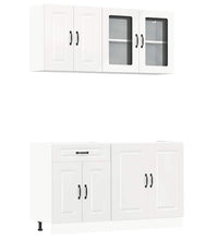 4-tlg. Küchenschrank-Set Kalmar Hochglanz-Weiß Holzwerkstoff