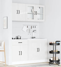 4-tlg. Küchenschrank-Set Kalmar Hochglanz-Weiß Holzwerkstoff
