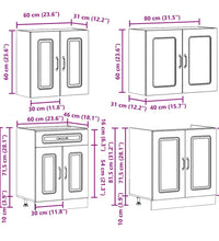 4-tlg. Küchenschrank-Set Kalmar Hochglanz-Weiß Holzwerkstoff