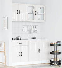 4-tlg. Küchenschrank-Set Kalmar Hochglanz-Weiß Holzwerkstoff