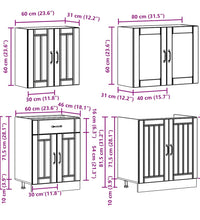 4-tlg. Küchenschrank-Set Kalmar Hochglanz-Weiß Holzwerkstoff