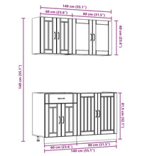 4-tlg. Küchenschrank-Set Kalmar Hochglanz-Weiß Holzwerkstoff