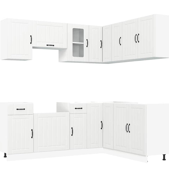 11-tlg. Küchenschrank-Set Kalmar Weiß Holzwerkstoff