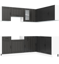 11-tlg. Küchenschrank-Set Kalmar Schwarz Holzwerkstoff