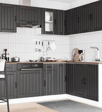11-tlg. Küchenschrank-Set Kalmar Schwarz Holzwerkstoff