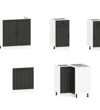 11-tlg. Küchenschrank-Set Kalmar Schwarz Holzwerkstoff