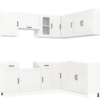 11-tlg. Küchenschrank-Set Kalmar Hochglanz-Weiß Holzwerkstoff