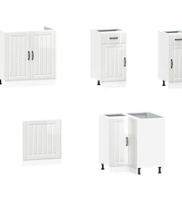 11-tlg. Küchenschrank-Set Kalmar Hochglanz-Weiß Holzwerkstoff