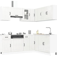 11-tlg. Küchenschrank-Set Kalmar Hochglanz-Weiß Holzwerkstoff