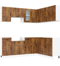 11-tlg. Küchenschrank-Set Kalmar Räuchereiche Holzwerkstoff