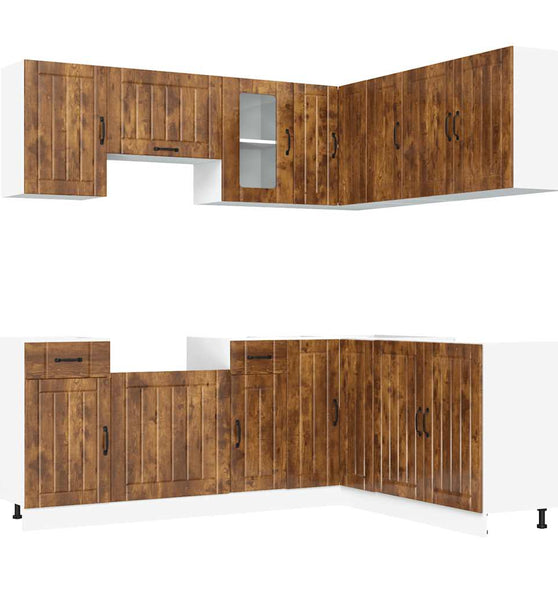 11-tlg. Küchenschrank-Set Kalmar Räuchereiche Holzwerkstoff