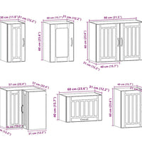 11-tlg. Küchenschrank-Set Kalmar Räuchereiche Holzwerkstoff