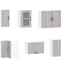 11-tlg. Küchenschrank-Set Kalmar Grau Sonoma Holzwerkstoff