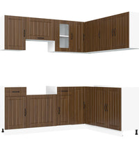 11-tlg. Küchenschrank-Set Braun Eichen-Optik Holzwerkstoff