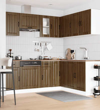 11-tlg. Küchenschrank-Set Braun Eichen-Optik Holzwerkstoff