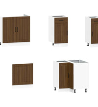 11-tlg. Küchenschrank-Set Braun Eichen-Optik Holzwerkstoff