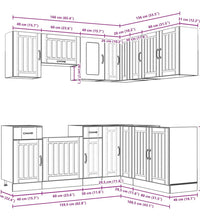 11-tlg. Küchenschrank-Set Braun Eichen-Optik Holzwerkstoff