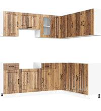 11-tlg. Küchenschrank-Set Kalmar Altholz-Optik Holzwerkstoff