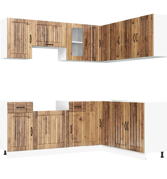11-tlg. Küchenschrank-Set Kalmar Altholz-Optik Holzwerkstoff