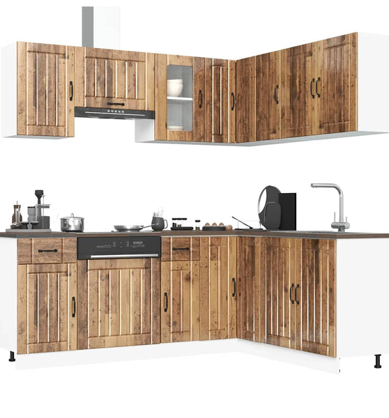 11-tlg. Küchenschrank-Set Kalmar Altholz-Optik Holzwerkstoff