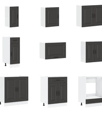 14-tlg. Küchenschrank-Set Kalmar Schwarz Holzwerkstoff