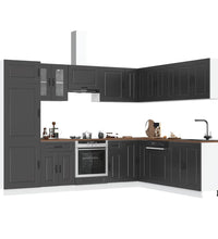 14-tlg. Küchenschrank-Set Kalmar Schwarz Holzwerkstoff