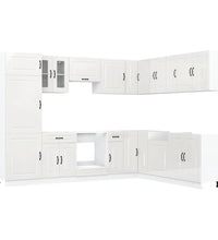 14-tlg. Küchenschrank-Set Kalmar Hochglanz-Weiß Holzwerkstoff