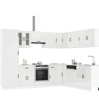 14-tlg. Küchenschrank-Set Kalmar Hochglanz-Weiß Holzwerkstoff