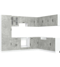 14-tlg. Küchenschrank-Set Kalmar Betongrau Holzwerkstoff