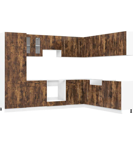 14-tlg. Küchenschrank-Set Kalmar Räuchereiche Holzwerkstoff