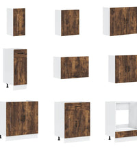 14-tlg. Küchenschrank-Set Kalmar Räuchereiche Holzwerkstoff