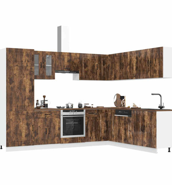 14-tlg. Küchenschrank-Set Kalmar Räuchereiche Holzwerkstoff