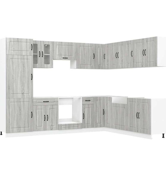 14-tlg. Küchenschrank-Set Kalmar Grau Sonoma Holzwerkstoff