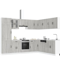 14-tlg. Küchenschrank-Set Kalmar Grau Sonoma Holzwerkstoff