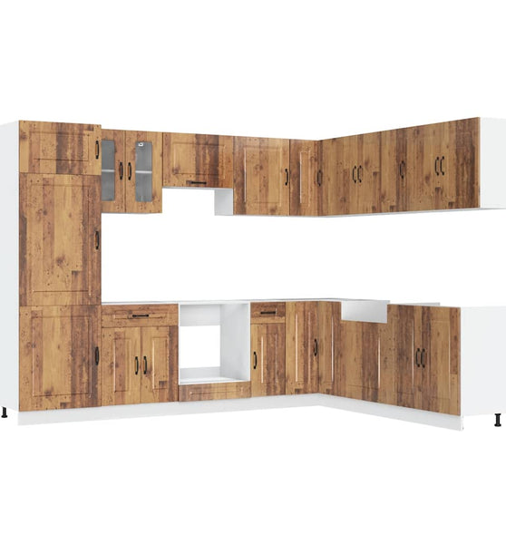 14-tlg. Küchenschrank-Set Kalmar Altholz-Optik Holzwerkstoff