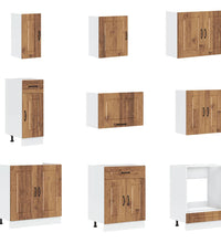 14-tlg. Küchenschrank-Set Kalmar Altholz-Optik Holzwerkstoff
