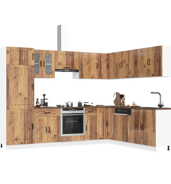 14-tlg. Küchenschrank-Set Kalmar Altholz-Optik Holzwerkstoff