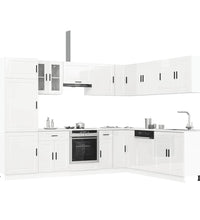14-tlg. Küchenschrank-Set Porto Hochglanz-Weiß Holzwerkstoff