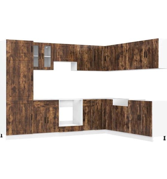 14-tlg. Küchenschrank-Set Porto Räuchereiche Holzwerkstoff