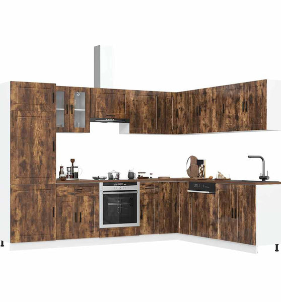 14-tlg. Küchenschrank-Set Porto Räuchereiche Holzwerkstoff