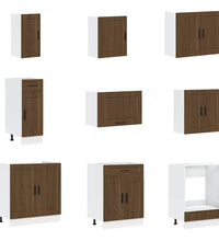 14tlg. Küchenschrank-Set Porto Braun Eichen-Optik Holzwerkstoff