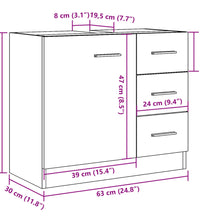 Waschbeckenunterschrank Altholz-Optik 63x30x54 cm Holzwerkstoff