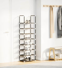 Schuhregal 8-stöckig Schwarz 44x28x145 cm Vliesstoff