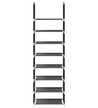 Schuhregal 8-stöckig Schwarz 44x28x145 cm Vliesstoff