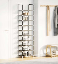 Schuhregal 10-stöckig Schwarz 44x28x180 cm Vliesstoff