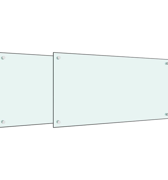 Küchenrückwände 2 Stk. Weiß 80x40 cm Hartglas