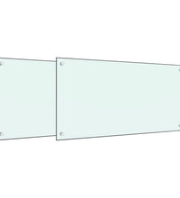 Küchenrückwände 2 Stk. Weiß 80x50 cm Hartglas