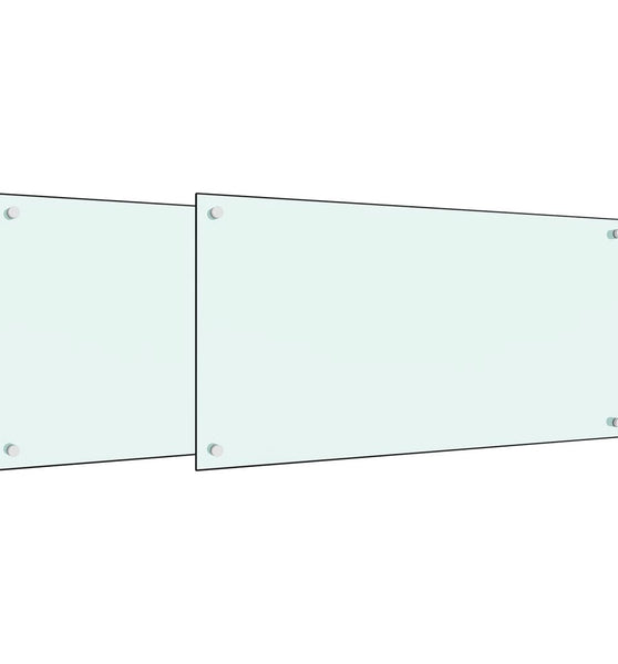 Küchenrückwände 2 Stk. Weiß 80x50 cm Hartglas