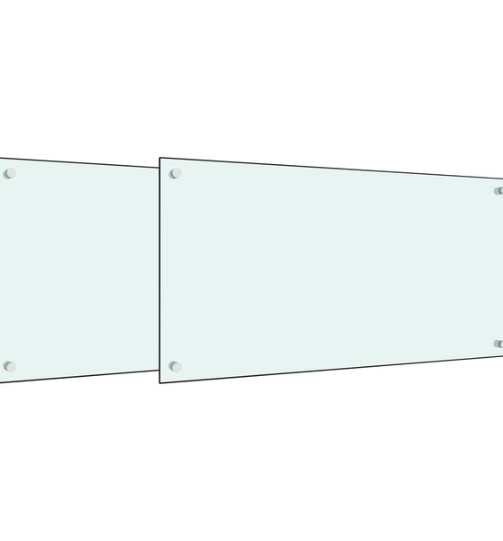 Küchenrückwände 2 Stk. Weiß 80x60 cm Hartglas