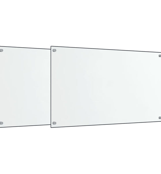 Küchenrückwände 2 Stk. Transparent 70x50 cm Hartglas